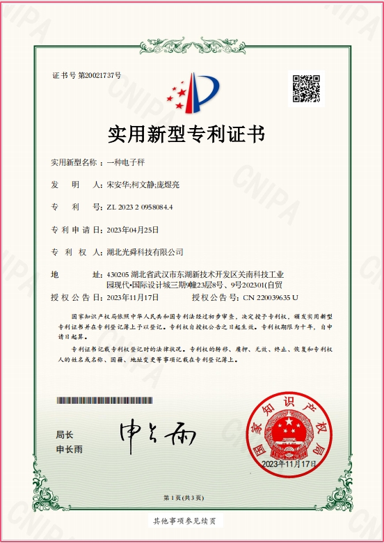 实用新型专利-一种电子秤